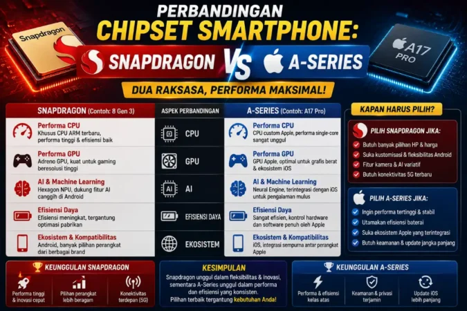 Perbandingan Chipset Smartphone: Snapdragon vs A-Series