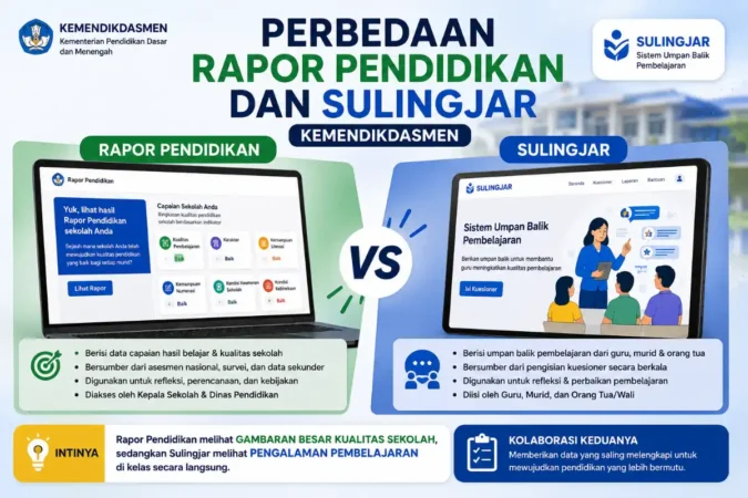 Perbedaan Rapor Pendidikan dan Sulingjar Kemendikdasmen