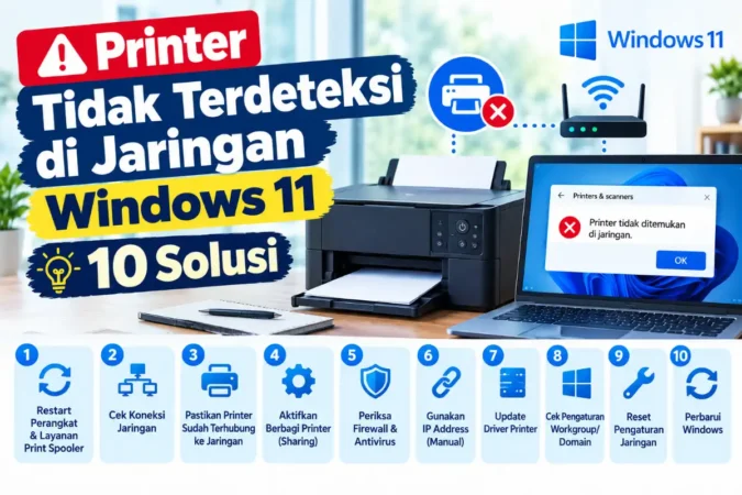 Printer Tidak Terdeteksi di Jaringan Windows 11: 10 Solusi