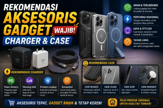 Rekomendasi Aksesoris Gadget Wajib: Charger & Case