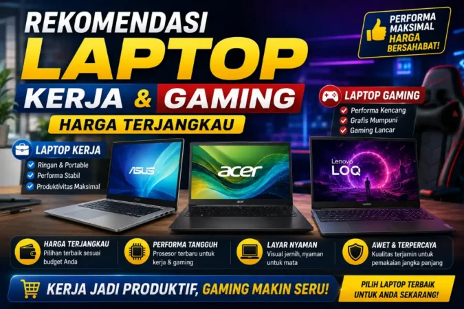 Rekomendasi Laptop Kerja dan Gaming Harga Terjangkau