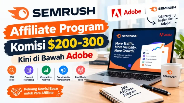 Semrush Affiliate Program: Komisi $200-300, Kini di Bawah Adobe
