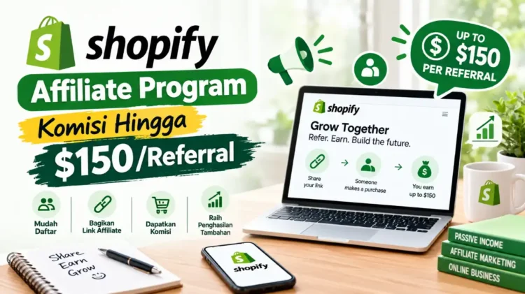 Shopify Affiliate Program: Komisi Hingga $150/Referral