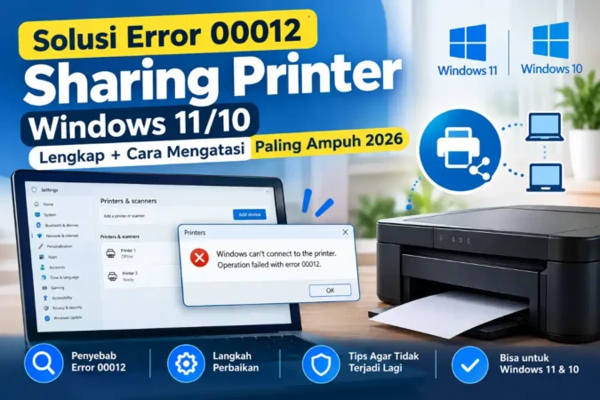 Solusi Error 00012 Sharing Printer Windows 11/10 Lengkap + Cara Mengatasi Paling Ampuh 2026