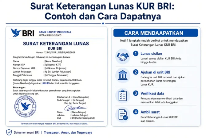 Surat Keterangan Lunas KUR BRI: Contoh dan Cara Dapatnya