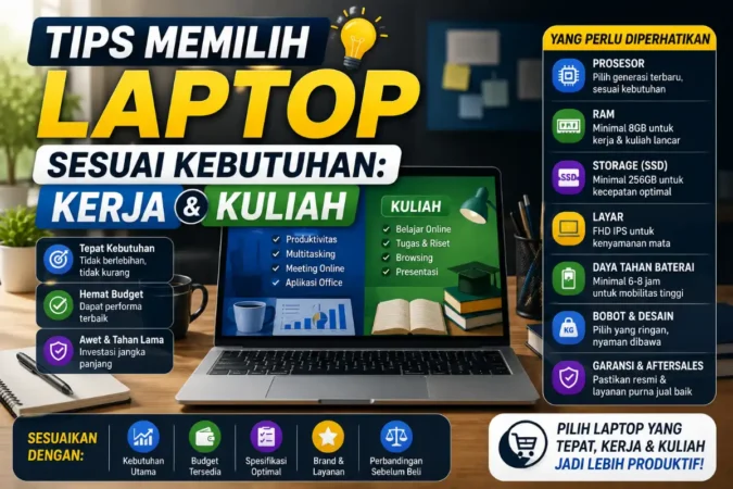 Tips Memilih Laptop Sesuai Kebutuhan: Kerja & Kuliah