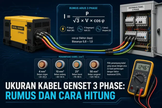 Ukuran Kabel Genset 3 Phase: Rumus dan Cara Hitung