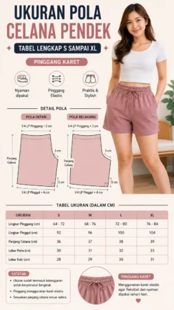 Ukuran Pola Celana Pendek: Tabel Lengkap S sampai XL