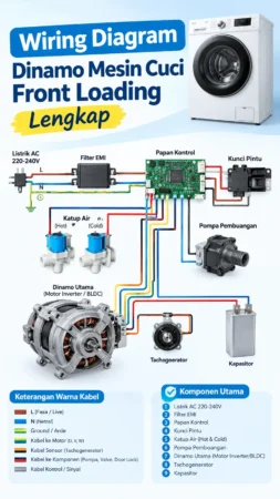 Wiring Diagram Dinamo Mesin Cuci Front Loading Lengkap