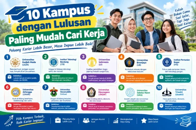 10 Kampus dengan Lulusan Paling Mudah Cari Kerja