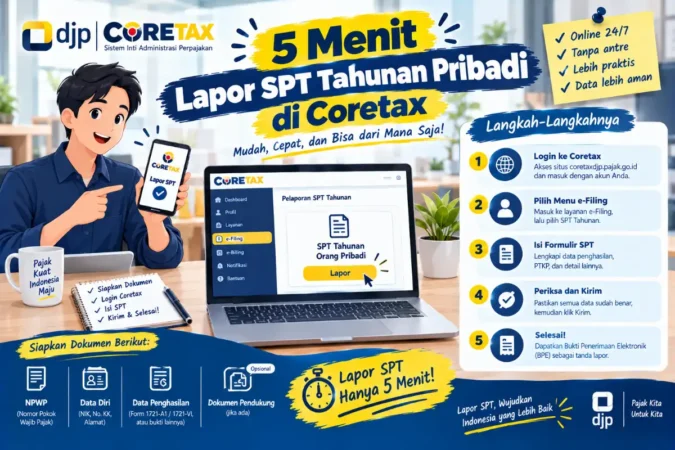 5 Menit Lapor SPT Tahunan Pribadi di Coretax