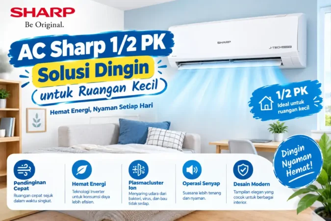 AC Sharp 1/2 PK: Solusi Dingin untuk Ruangan Kecil