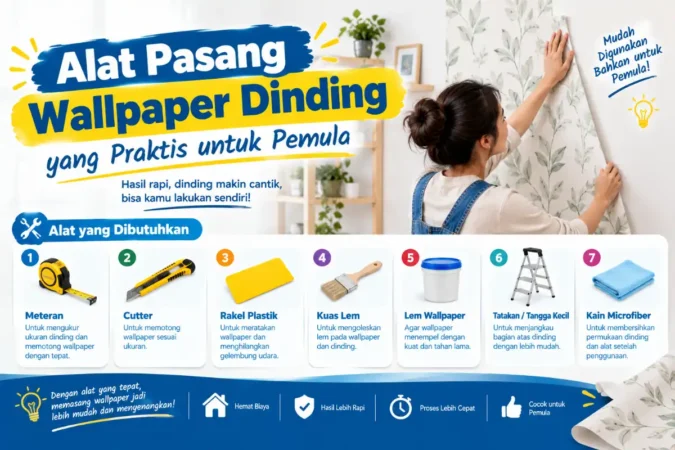 Alat Pasang Wallpaper Dinding yang Praktis untuk Pemula
