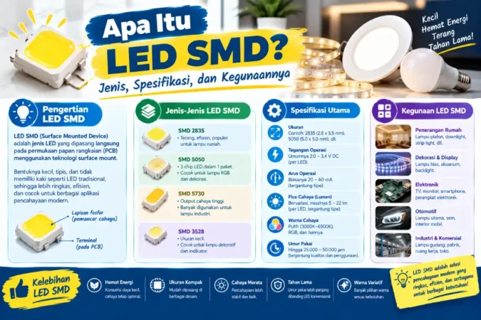 Apa Itu LED SMD? Jenis, Spesifikasi, dan Kegunaannya