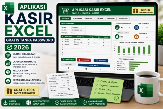 Aplikasi Kasir Excel Gratis Tanpa Password 2026