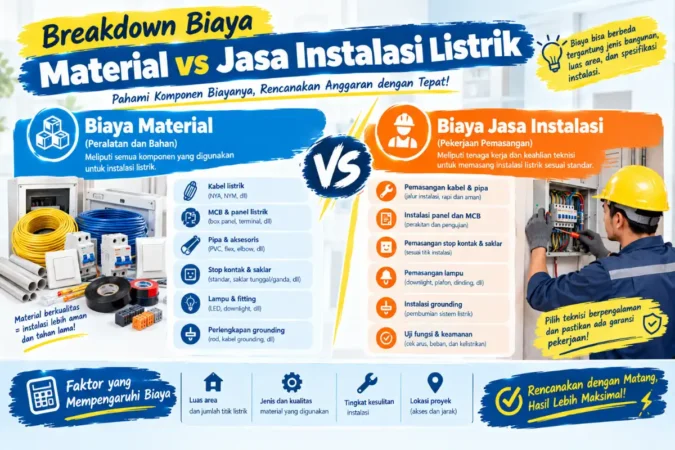 Breakdown Biaya Material vs Jasa Instalasi Listrik
