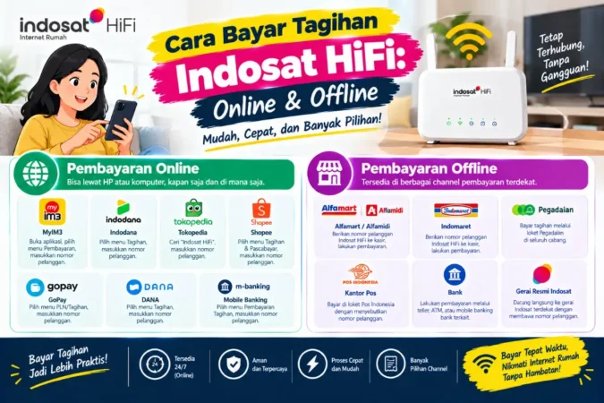 Cara Bayar Tagihan Indosat HiFi: Online & Offline