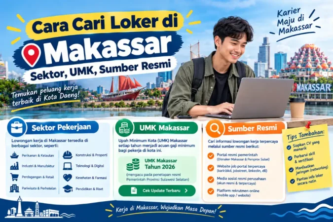 Cara Cari Loker di Makassar: Sektor, UMK, Sumber Resmi