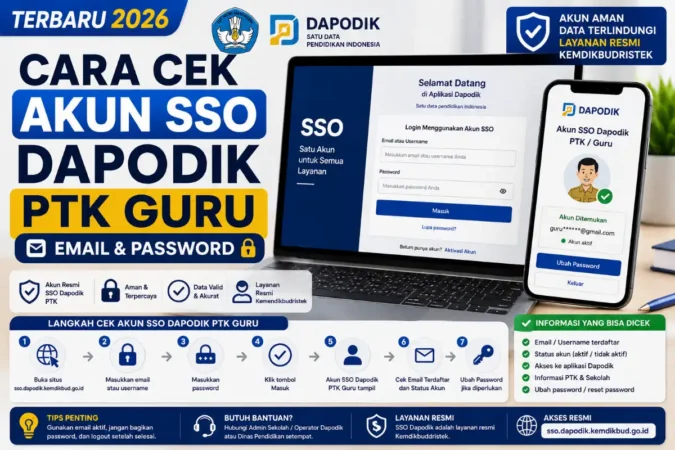 Cara Cek Akun SSO Dapodik PTK Guru: Email & Password