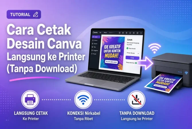 Cara Cetak Desain Canva Langsung ke Printer (Tanpa Download)