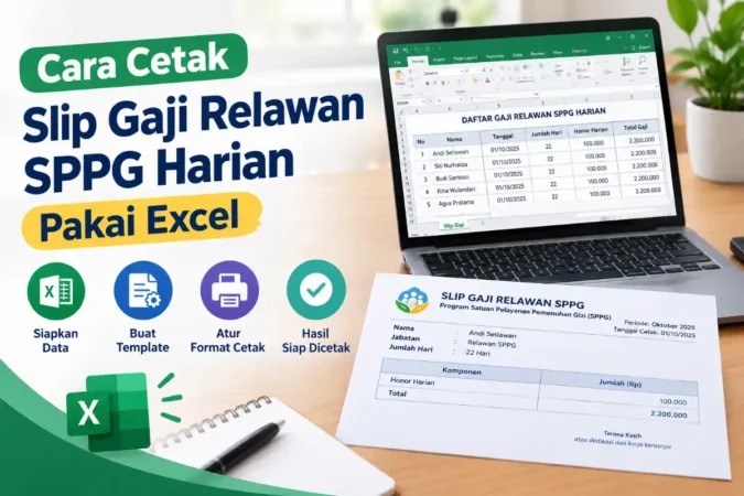 Cara Cetak Slip Gaji Relawan SPPG Harian Pakai Excel