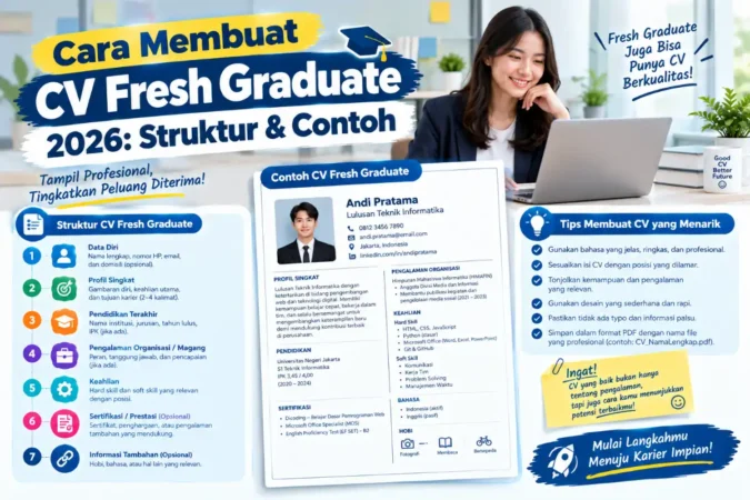 Cara Membuat CV Fresh Graduate 2026: Struktur & Contoh