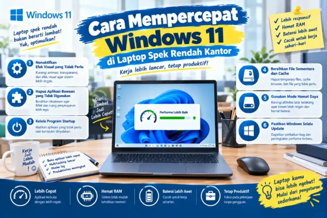 Cara Mempercepat Windows 11 di Laptop Spek Rendah Kantor