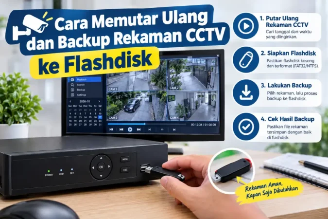 Cara Memutar Ulang dan Backup Rekaman CCTV ke Flashdisk
