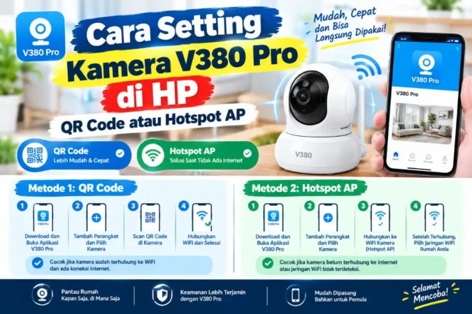 Cara Setting Kamera V380 Pro di HP: QR Code atau Hotspot AP
