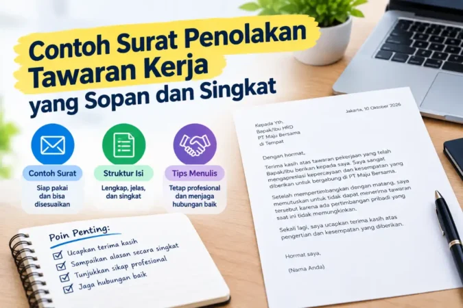 Contoh Surat Penolakan Tawaran Kerja yang Sopan dan Singkat