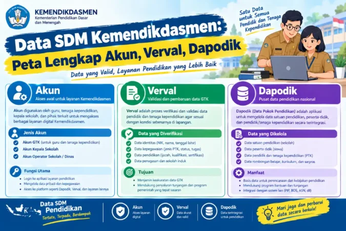Data SDM Kemendikdasmen: Peta Lengkap Akun, Verval, Dapodik