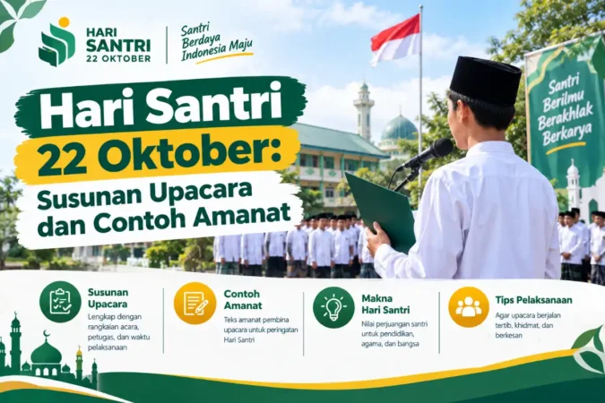 Hari Santri 22 Oktober: Susunan Upacara dan Contoh Amanat