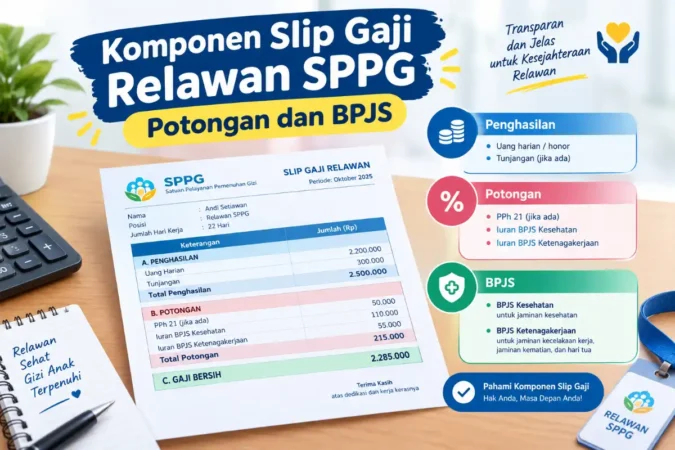 Komponen Slip Gaji Relawan SPPG: Potongan dan BPJS