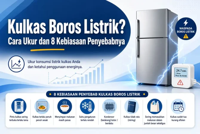 Kulkas Boros Listrik? Cara Ukur dan 8 Kebiasaan Penyebabnya