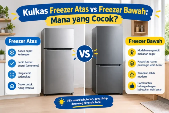 Kulkas Freezer Atas vs Freezer Bawah: Mana yang Cocok?