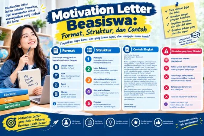 Motivation Letter Beasiswa: Format, Struktur, dan Contoh