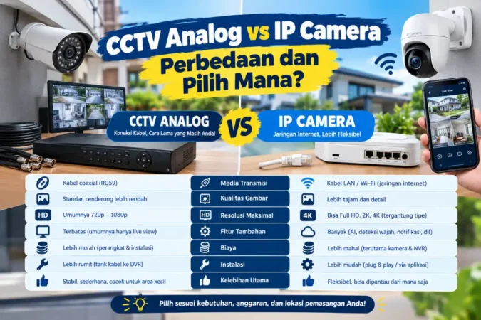 CCTV Analog vs IP Camera: Perbedaan dan Pilih Mana?